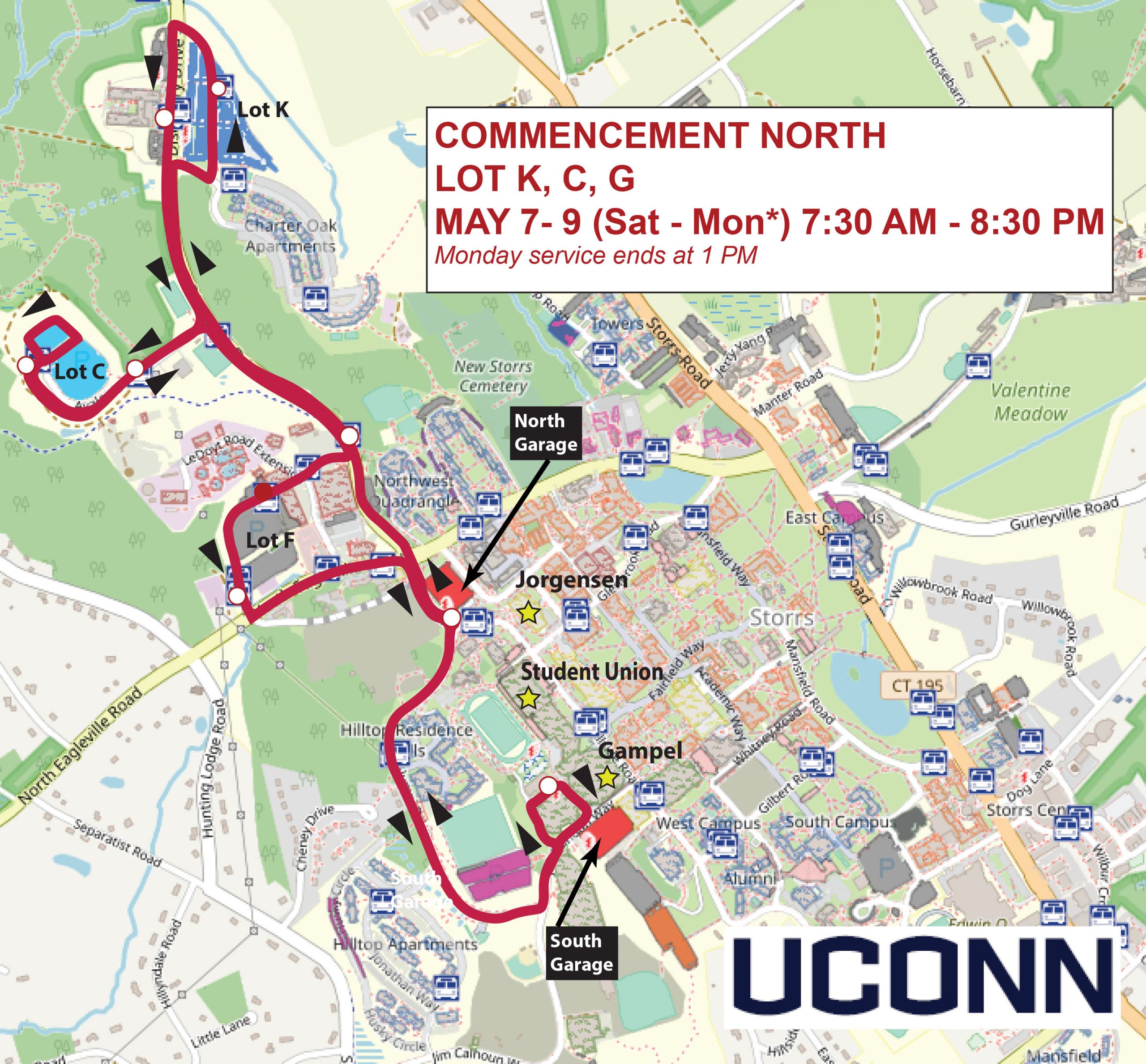 North Commencemnet Shuttle Route